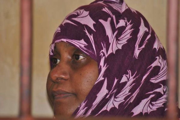 Hania Said Sagar, the widow of the slain Muslim cleric Sheikh Aboud Rogo, before Senior Principal Magistrate Diana Mochache at Shanzu Law Courts on September 23, 2016. PHOTO | WACHIRA MWANGI | NATION MEDIA GROUP